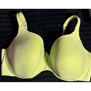 Cacique Lime Green Full Figure Lace‎ Detail Lightly Lined Underwire Bra, 42F